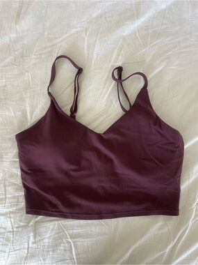 Athleta | Elation V-Neck Longline Bra A-C - Spiced Cabernet
